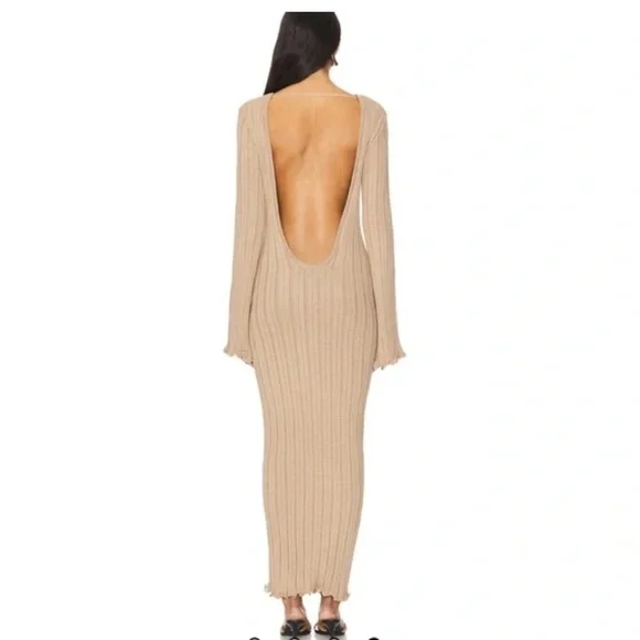 REVOLVE BAHA Elegant Tan Open-Back Knit Dress! Like new! - Picture 3 of 3